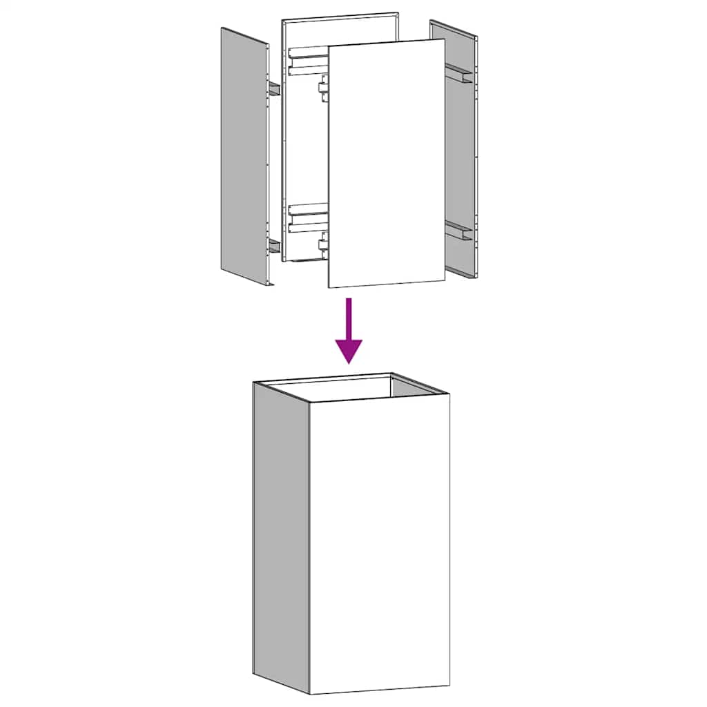 vidaXL Ζαρντινιέρα 40x40x80 εκ. από Ανοξείδωτο Ατσάλι