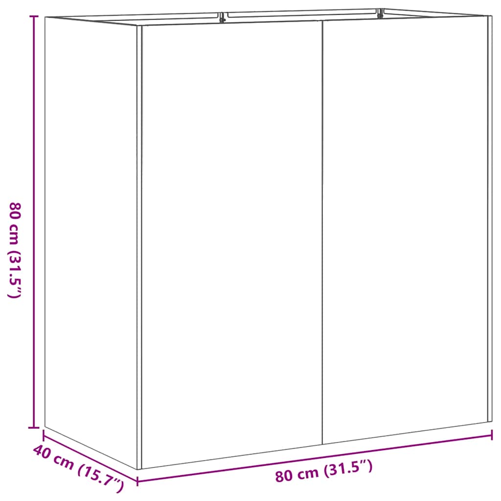 vidaXL Ζαρντινιέρα Ανθρακί 80x40x80 εκ. από Χάλυβα Ψυχρής Έλασης