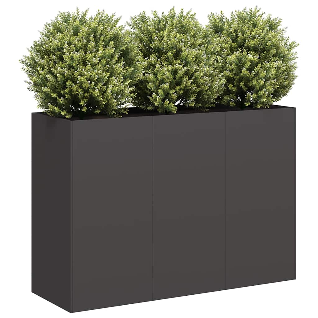 vidaXL Ζαρντινιέρα Μαύρη 120x40x80 εκ. από Χάλυβα Ψυχρής Έλασης