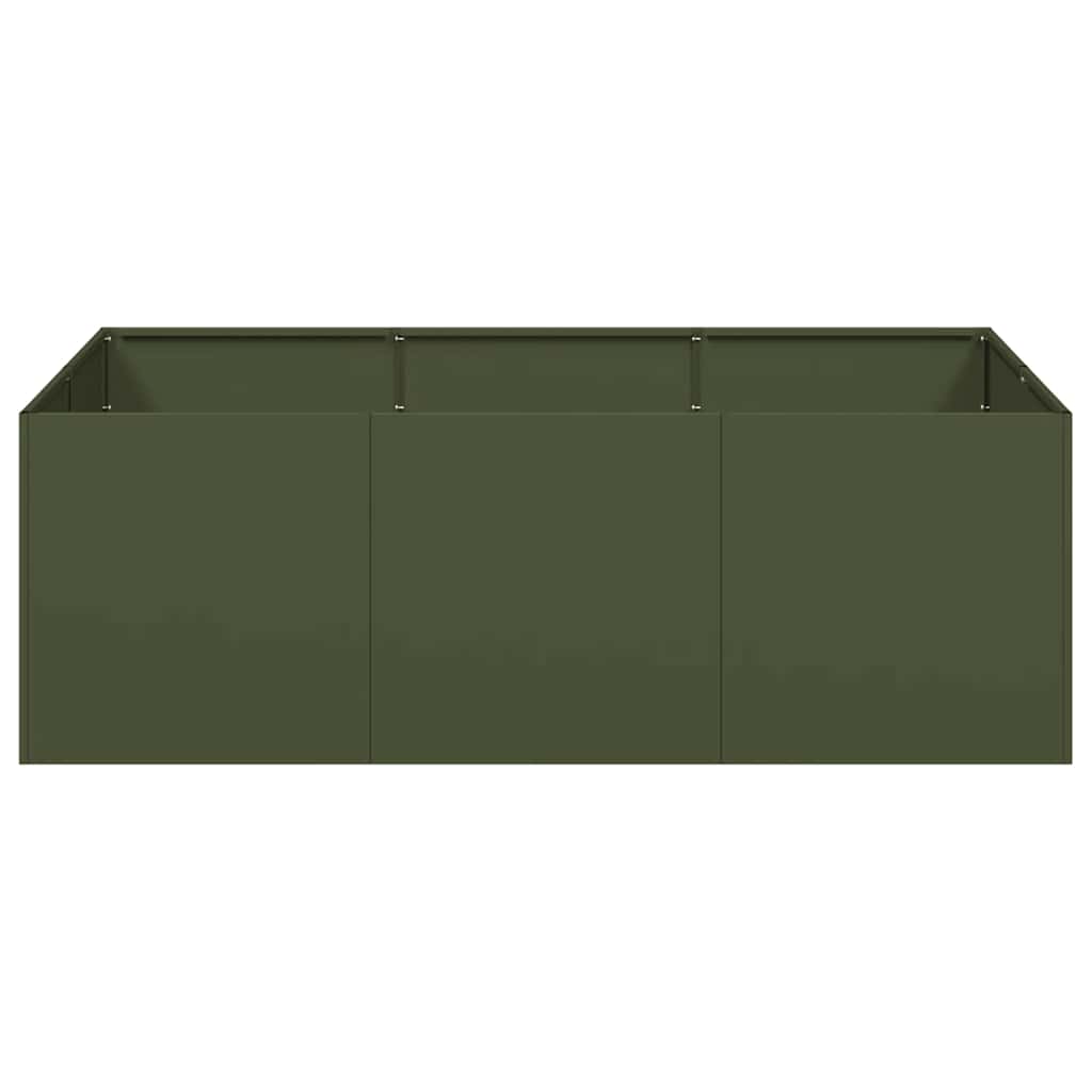 vidaXL Ζαρντινιέρα Λαδί 120x80x40 εκ. από Χάλυβα