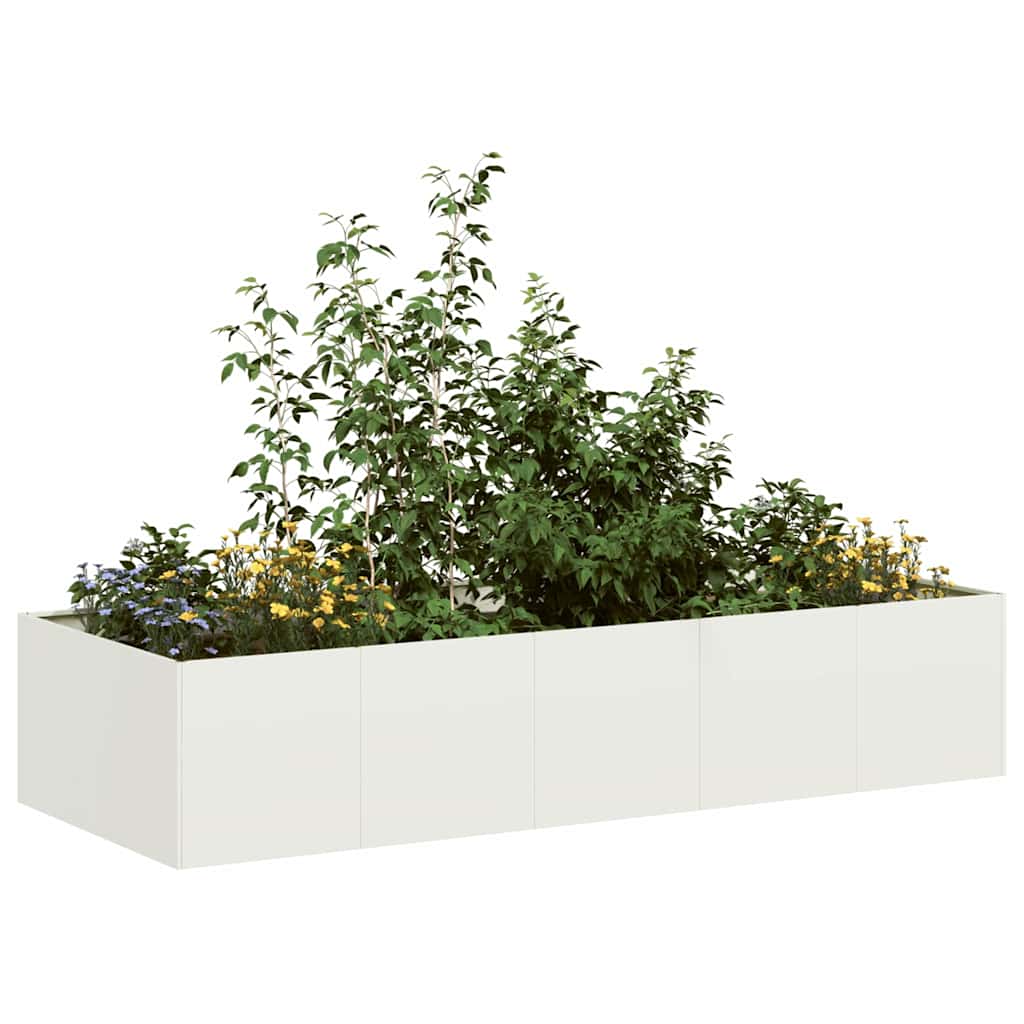 vidaXL Ζαρντινιέρα Λευκή 200x80x40 εκ. από Χάλυβα