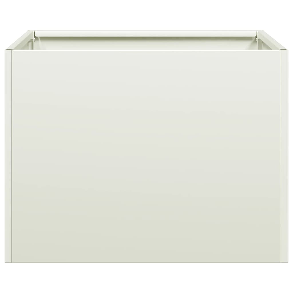 vidaXL Ζαρντινιέρα Λευκή 40x40x30 εκ. από Χάλυβα