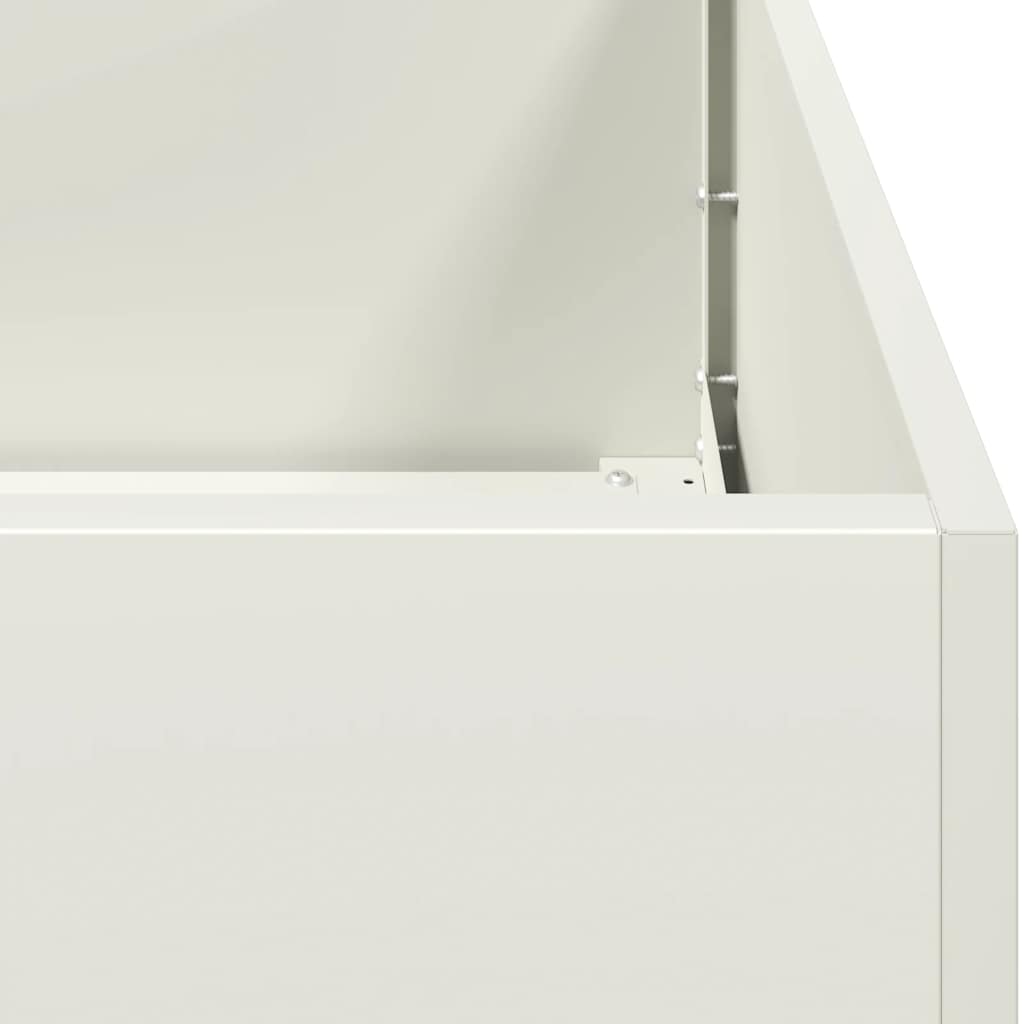 vidaXL Ζαρντινιέρα Λευκή 40x40x30 εκ. από Χάλυβα
