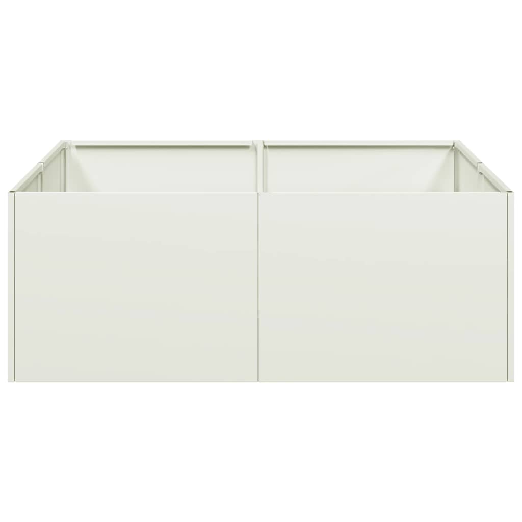 vidaXL Ζαρντινιέρα Λευκή 80x80x30 εκ. από Χάλυβα