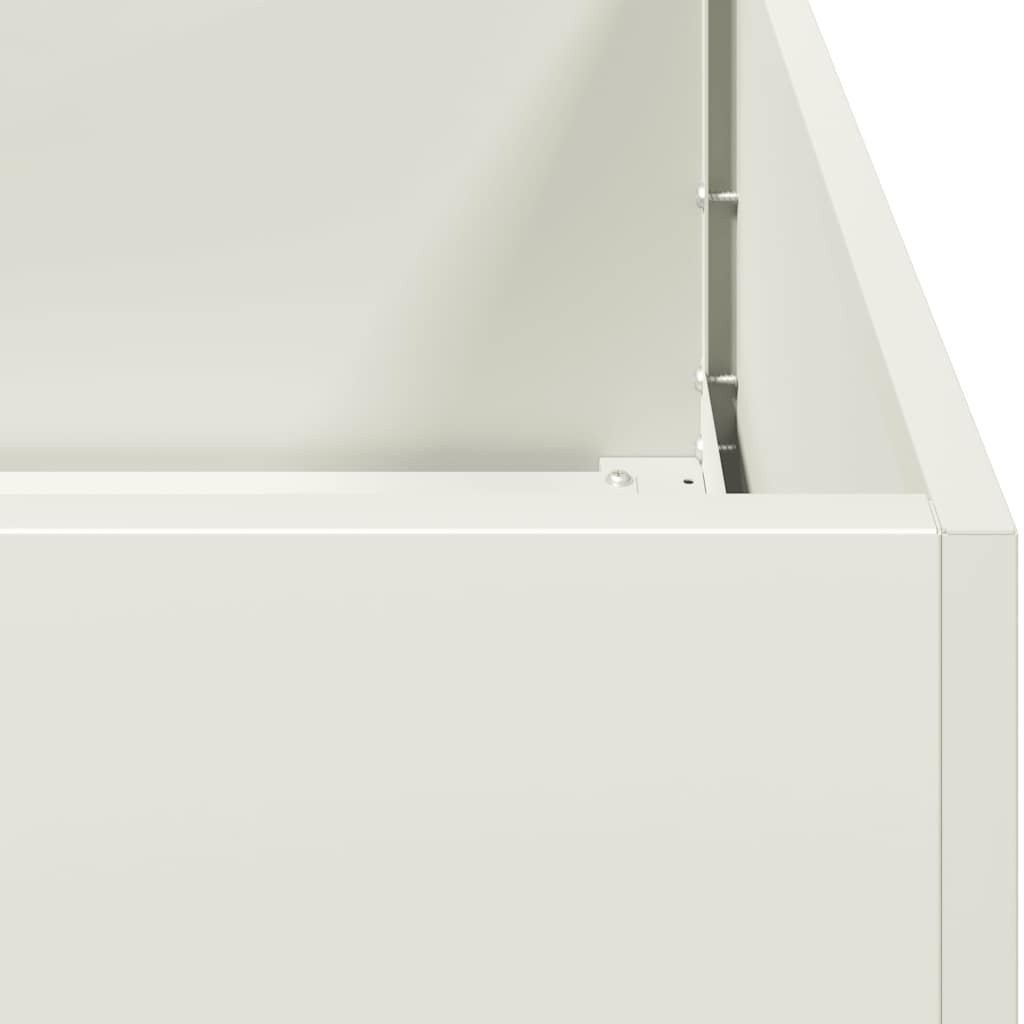 vidaXL Ζαρντινιέρα Λευκή 80x80x30 εκ. από Χάλυβα