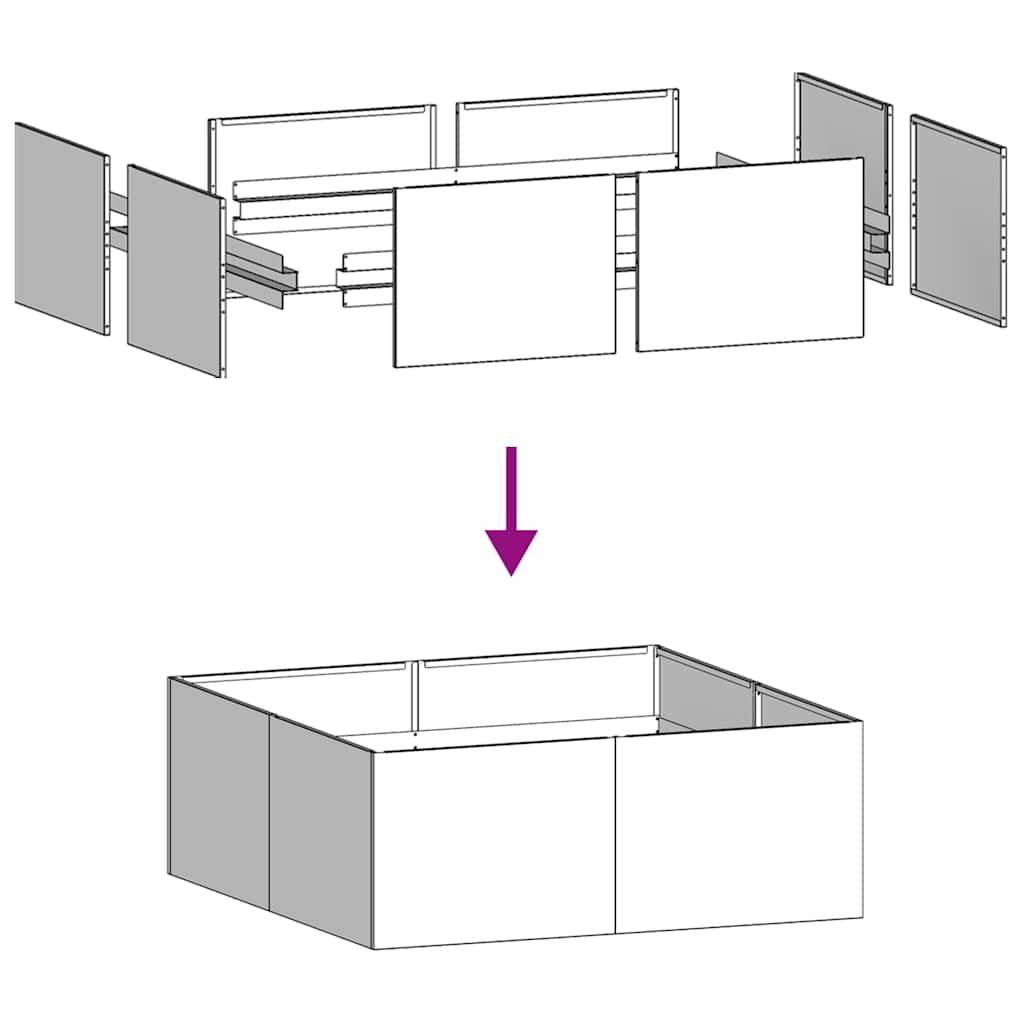 vidaXL Ζαρντινιέρα Ανθρακί 100x100x40 εκ. από Χάλυβα