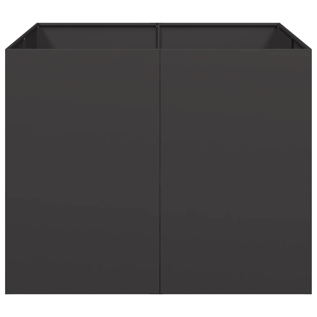 vidaXL Ζαρντινιέρα Μαύρη 100x100x80 εκ. από Χάλυβα