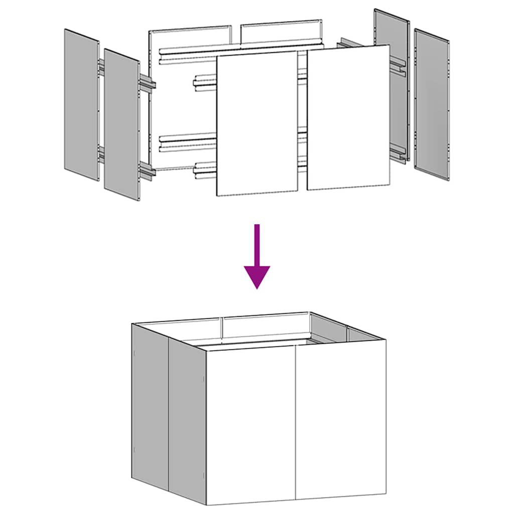 vidaXL Ζαρντινιέρα Μαύρη 100x100x80 εκ. από Χάλυβα