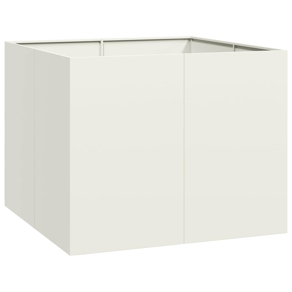 vidaXL Ζαρντινιέρα Λευκή 100x100x80 εκ. από Χάλυβα