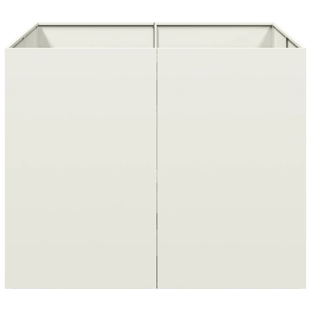 vidaXL Ζαρντινιέρα Λευκή 100x100x80 εκ. από Χάλυβα