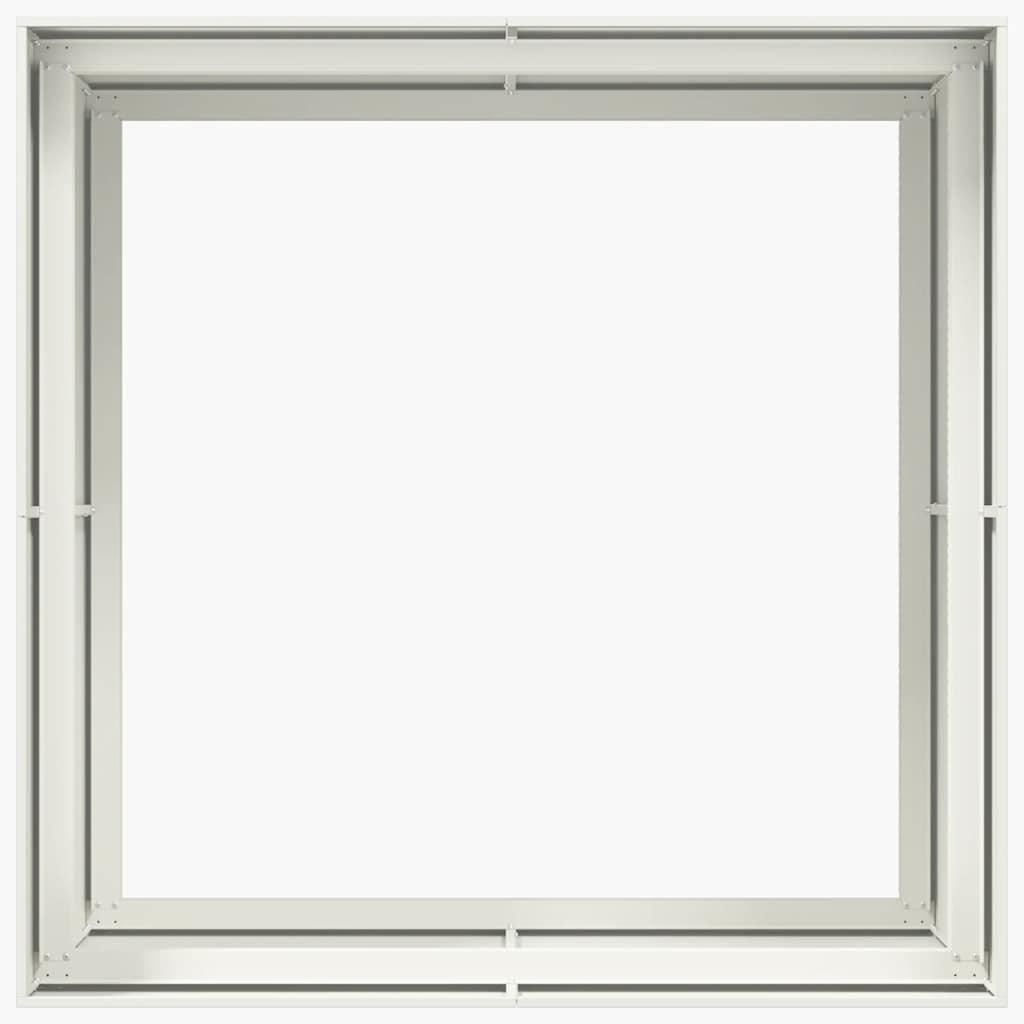vidaXL Ζαρντινιέρα Λευκή 100x100x80 εκ. από Χάλυβα