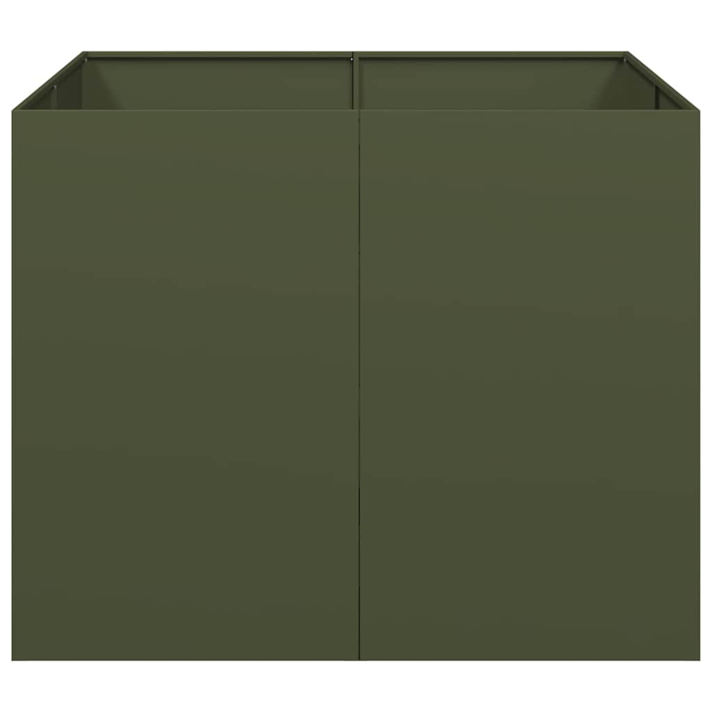 vidaXL Ζαρντινιέρα Λαδί 100x100x80 εκ. από Χάλυβα