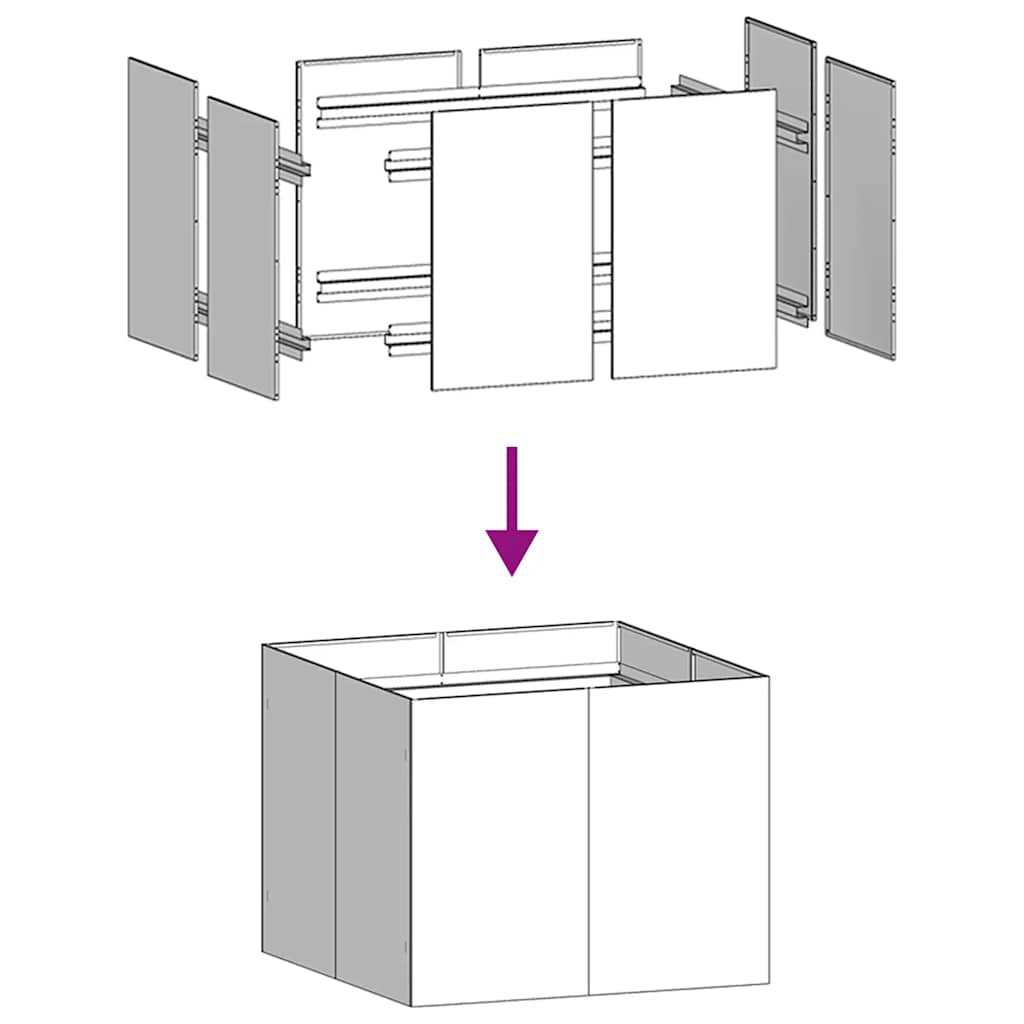 vidaXL Ζαρντινιέρα Λαδί 100x100x80 εκ. από Χάλυβα
