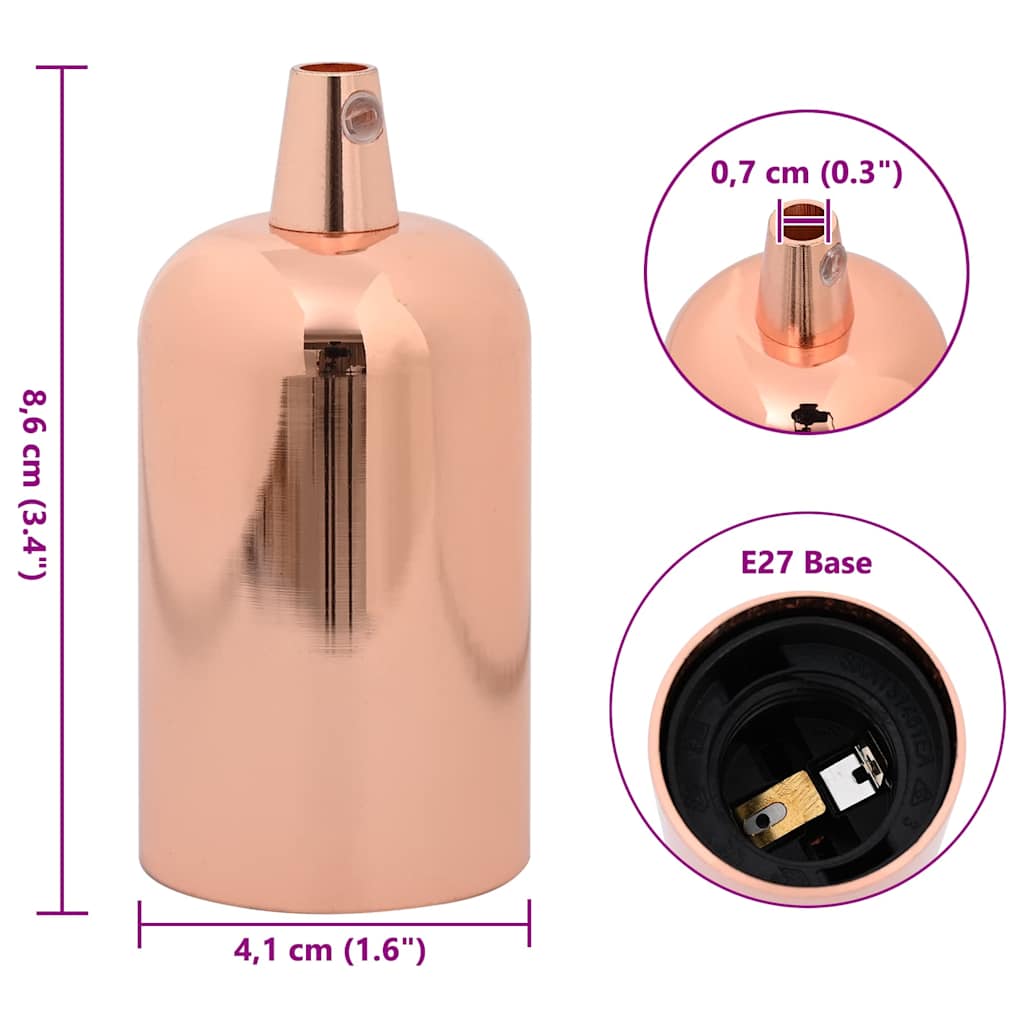 vidaXL Λαμπτήρες 2 τεμάχια Rose Gold E27