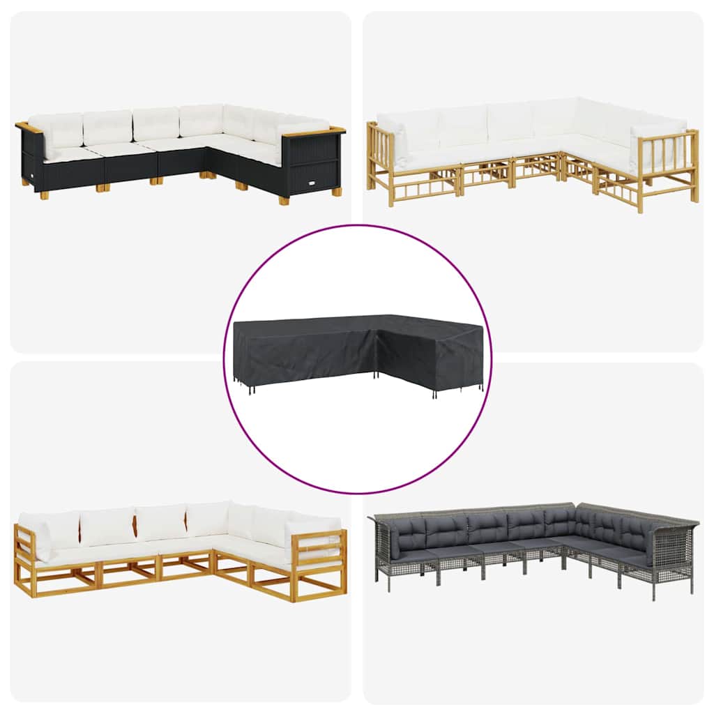 vidaXL Κάλυμμα επίπλων εξωτερικού χώρου 286 x 222 x 80 εκ. Ύφασμα 600D