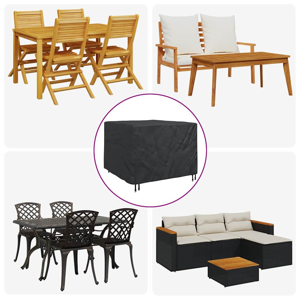 vidaXL Κάλυμμα επίπλων Μαύρο 125 x 125 x 74 cm Υφασμα Oxford 600D