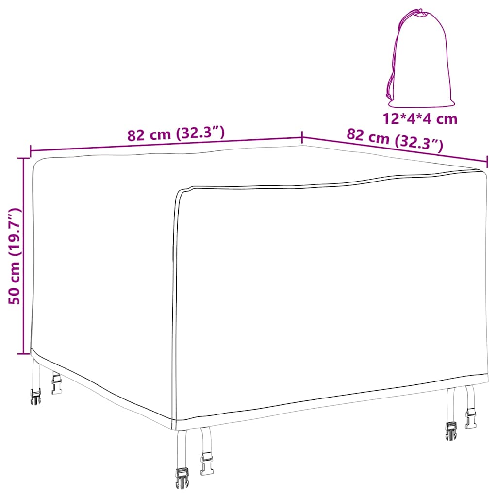 vidaXL Κάλυμμα Επίπλων Εξωτερικού Χώρου 82 x 82 x 50 εκ Ύφασμα 210D