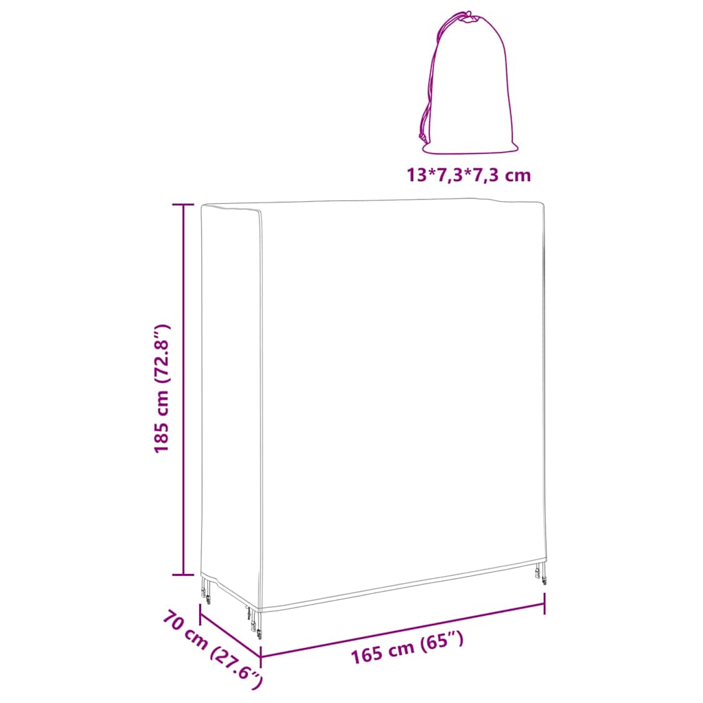 vidaXL Κάλυμμα επίπλων εξωτερικού χώρου 165 x 70 x 185 εκ