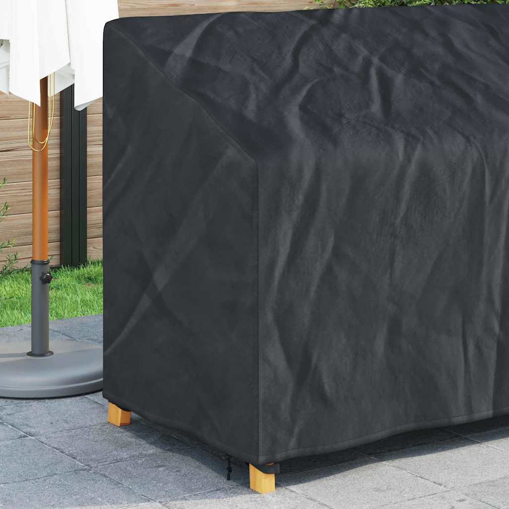 vidaXL Κάλυμμα Παγκάκι Κήπου Μαύρο 165 x 70 x 65 / 94 cm Ύφασμα 600D