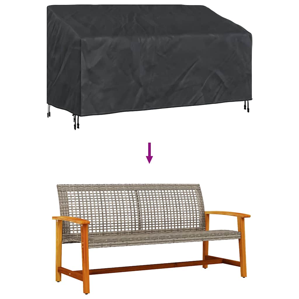 vidaXL Κάλυμμα Παγκάκι Κήπου Μαύρο 175 x 85 x 65 / 94 εκ Ύφασμα 210D