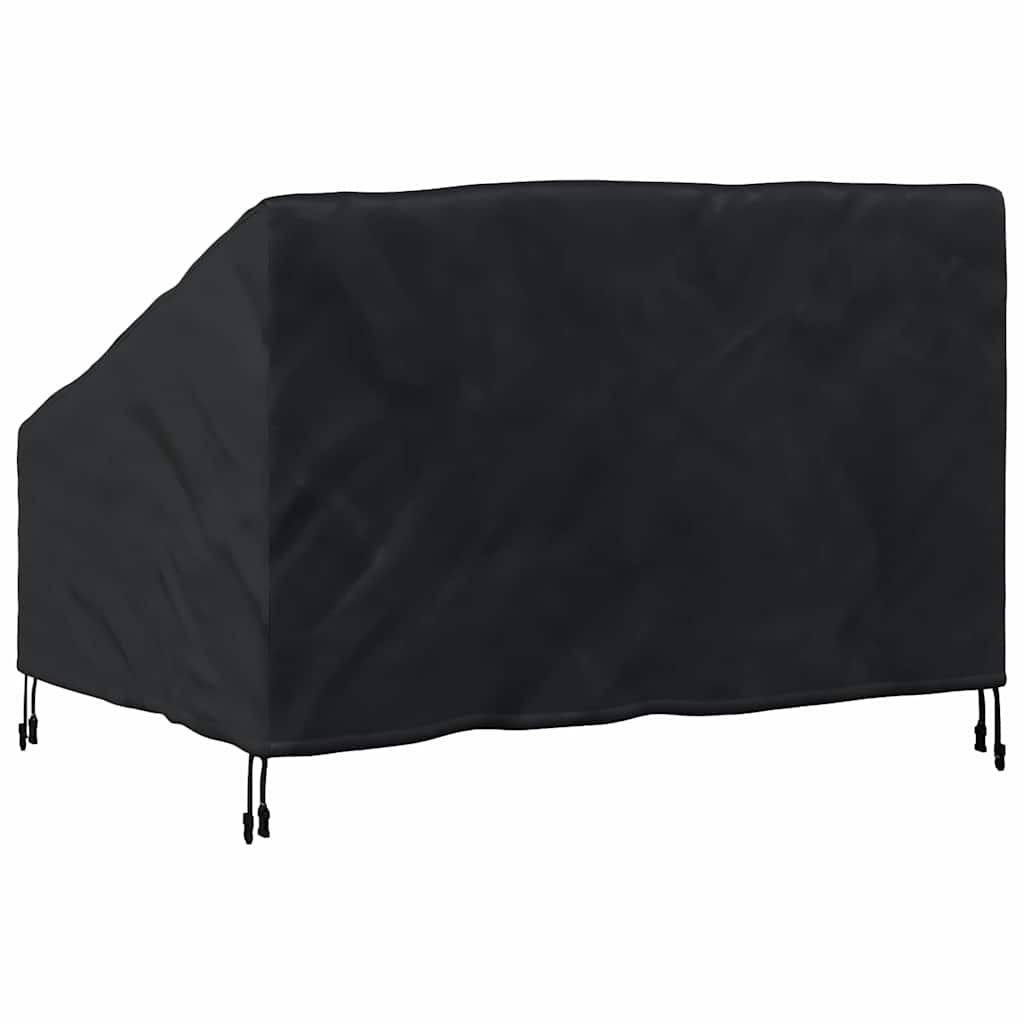 vidaXL Κάλυμμα Παγκάκι Κήπου Μαύρο 130 x 95 x 40 / 80 εκ Ύφασμα 600D