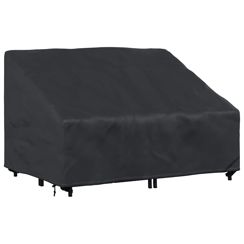 vidaXL Κάλυμμα Παγκάκι Κήπου Μαύρο 130 x 95 x 40 / 80 εκ Ύφασμα 600D