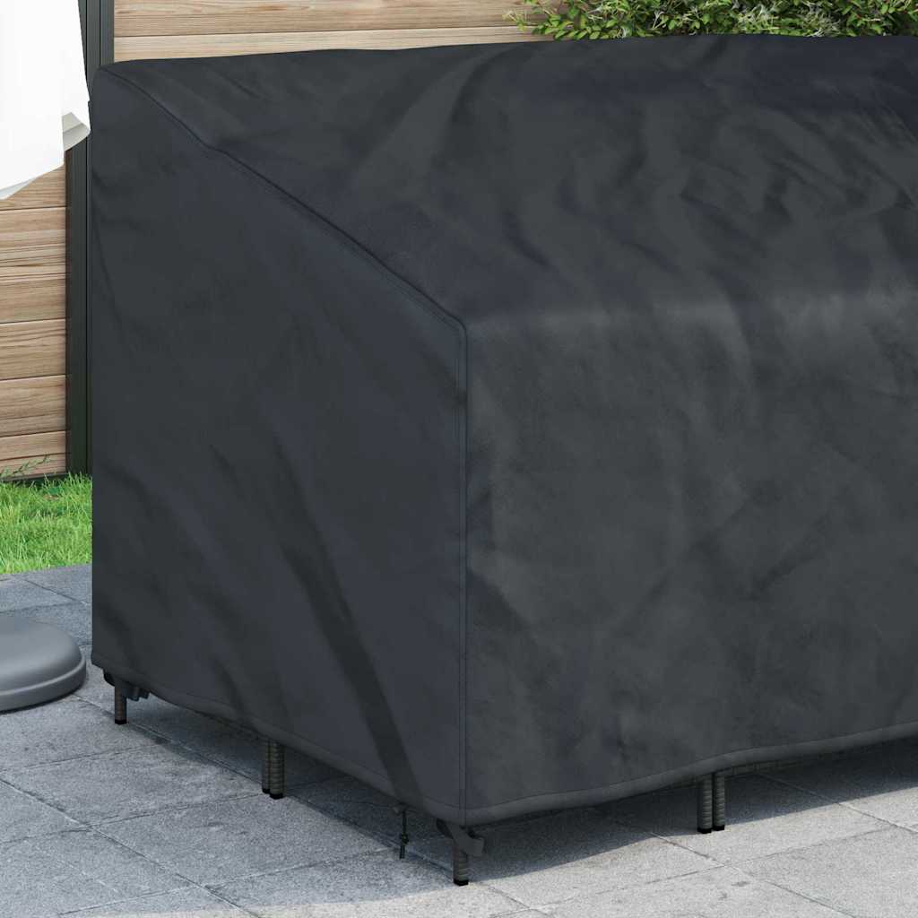 vidaXL Κάλυμμα Παγκάκι Κήπου Μαύρο 160 x 100 x 61 / 89 εκ Ύφασμα 600D