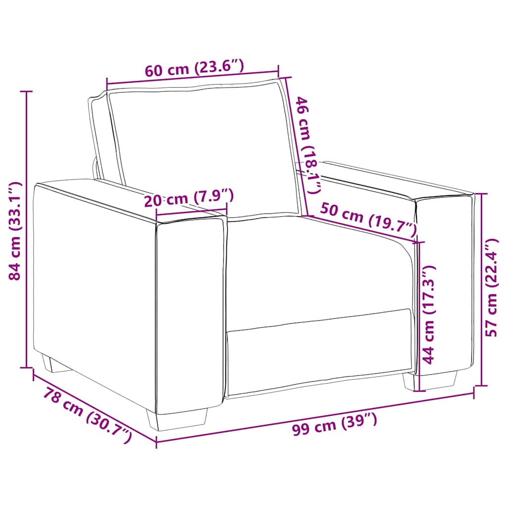 vidaXL Πολυθρόνα Κίτρινη Βελούδινη 100x78x84 εκ.