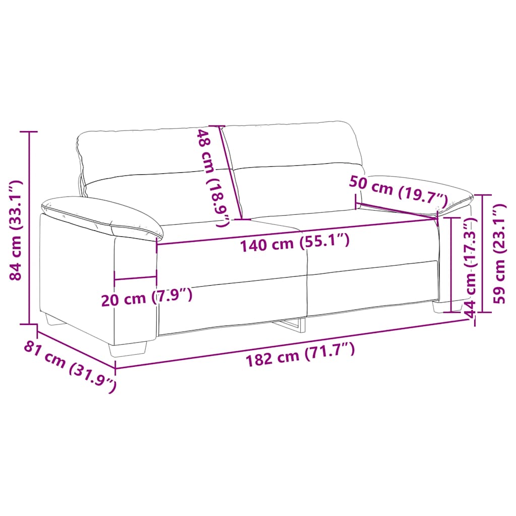vidaXL Διθέσιος Καναπές Cappuccino 180x81x84 εκ. από Συνθετικό Δέρμα