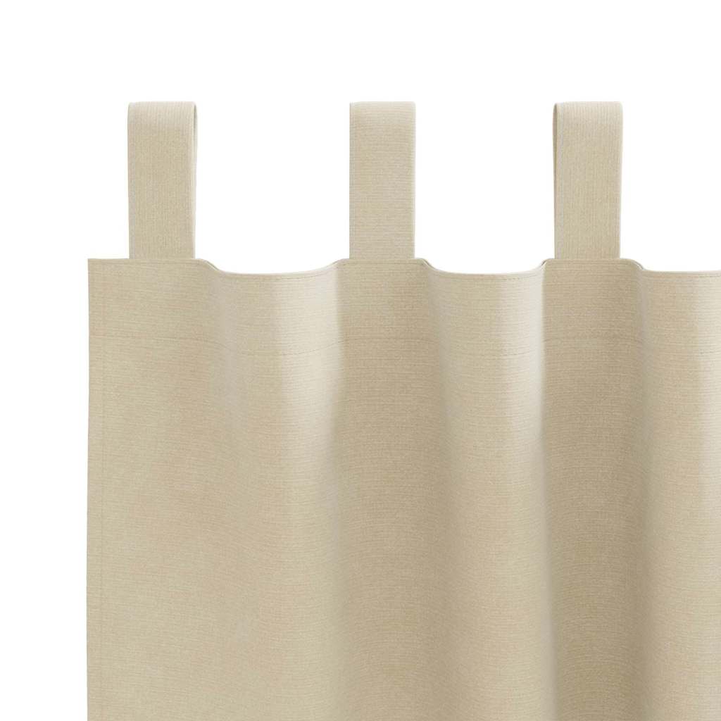 Curtains blackout vidaXL με κρεμαστούς βρόχους 2 τεμάχια Κρεμ Βελούδο