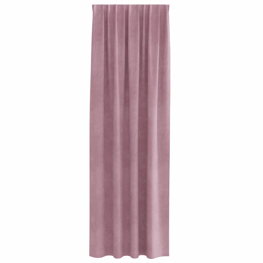 Curtains Blackout vidaXL με Ταινία κορυφής 2 τμχ Ροζ βελούδο