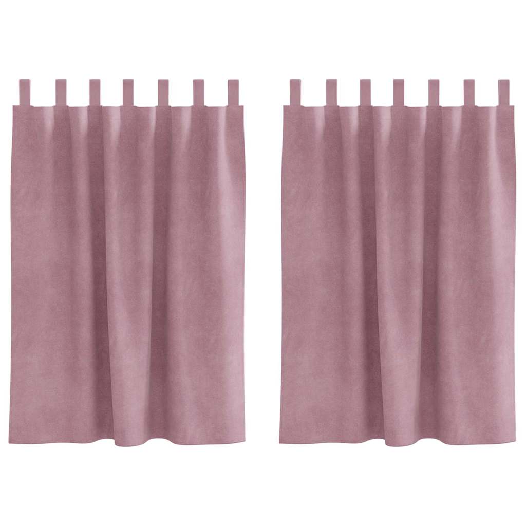 vidaXL Κουρτίνες με κουρτίνες 2 pcs Σκούρο Ροζ 140 x 140 cm Βελούδο