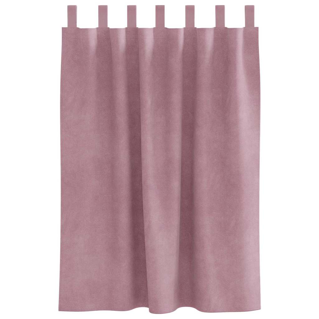 vidaXL Κουρτίνες με κουρτίνες 2 pcs Σκούρο Ροζ 140 x 140 cm Βελούδο