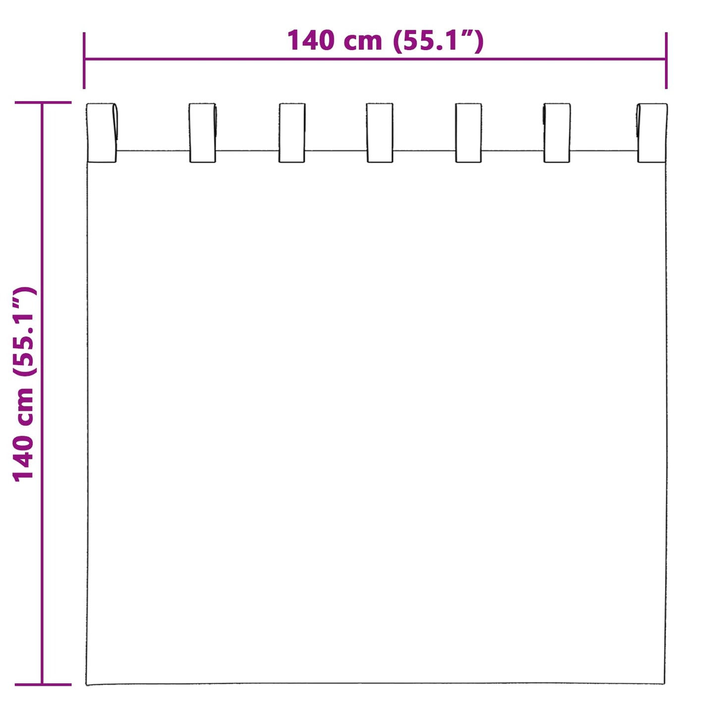 vidaXL Κουρτίνες συσκότισης 2 τμχ. Σκούρο ροζ 140 x 140 cm Βελούδο