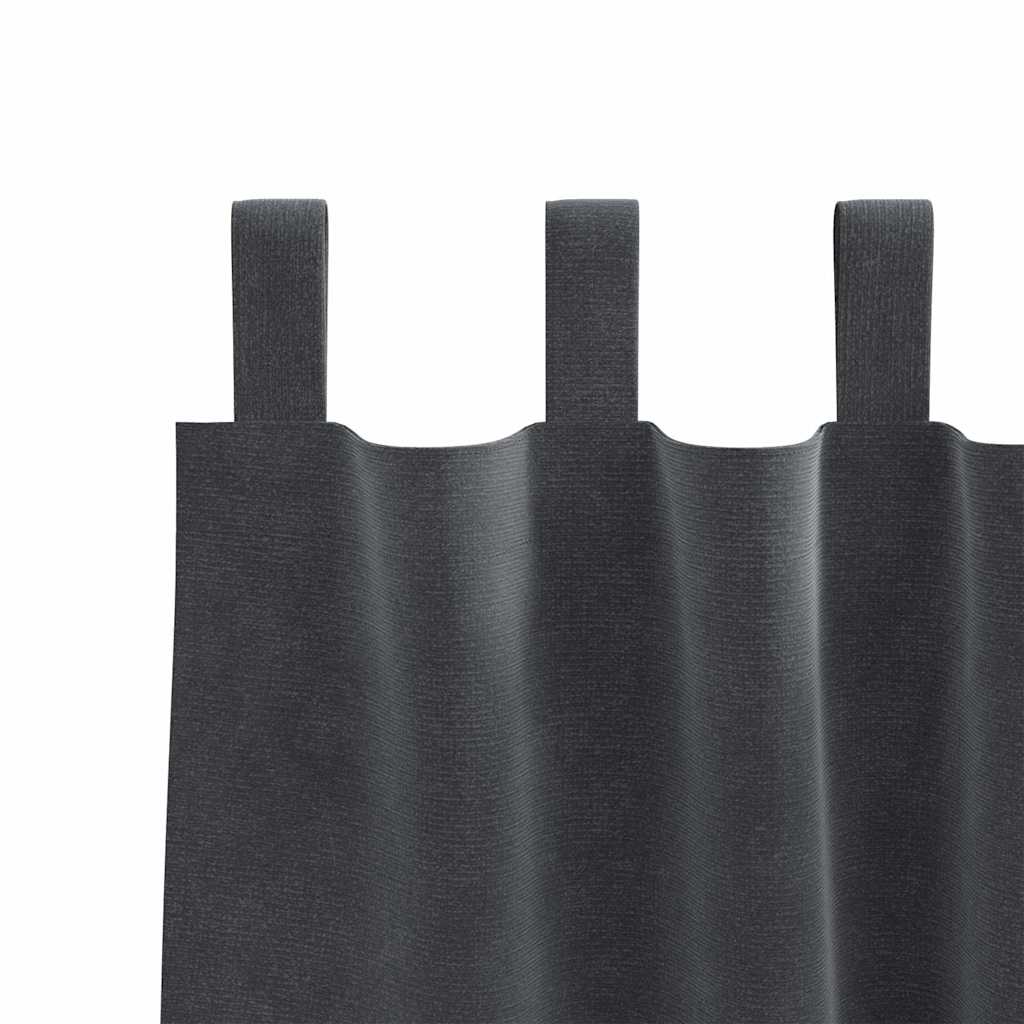 Curtains Blackout vidaXL με Κρεμαστές Λαβές 2 τμχ Ανοιχτό γκρι Βαμβάκι