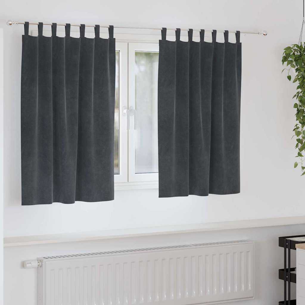 Curtains Blackout vidaXL με Κρεμαστές Λαβές 2 τμχ Ανοιχτό γκρι Βαμβάκι