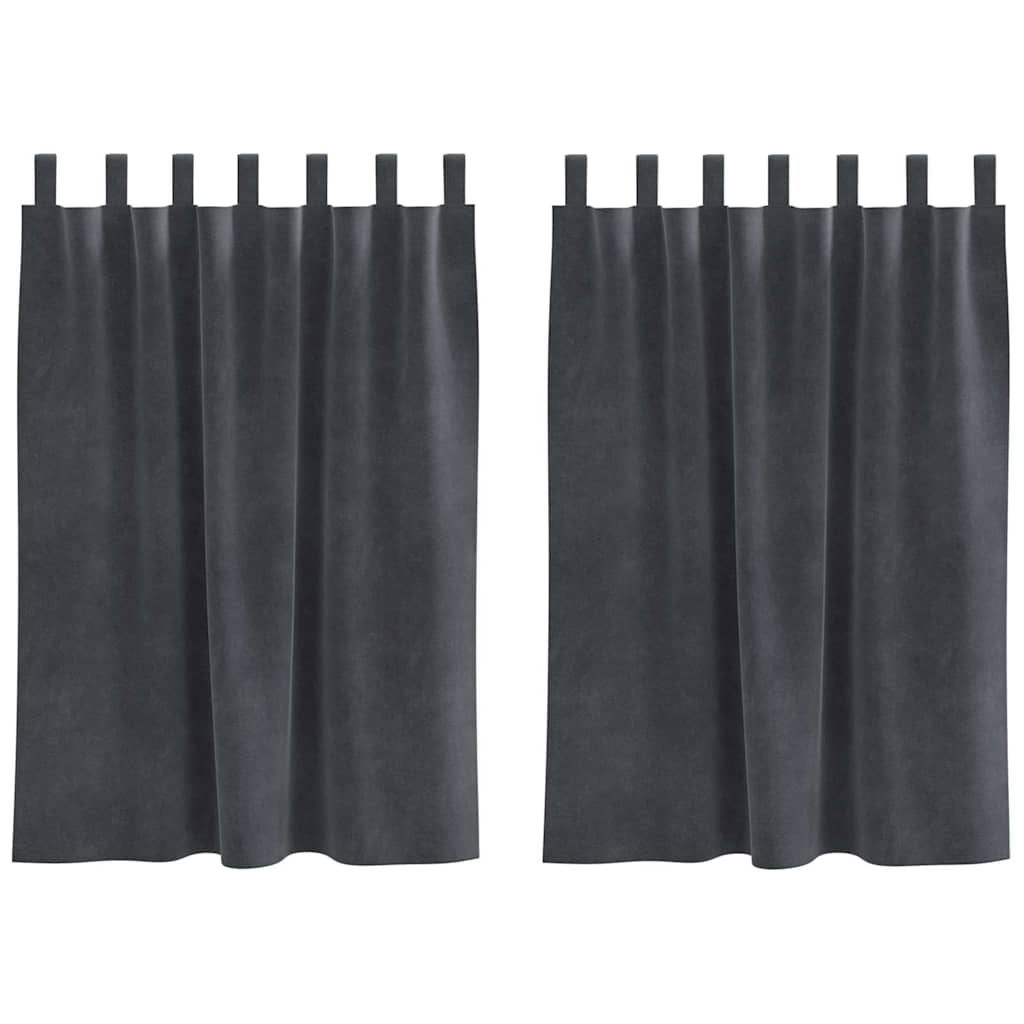 Curtains Blackout vidaXL με Κρεμαστές Λαβές 2 τμχ Ανοιχτό γκρι Βαμβάκι