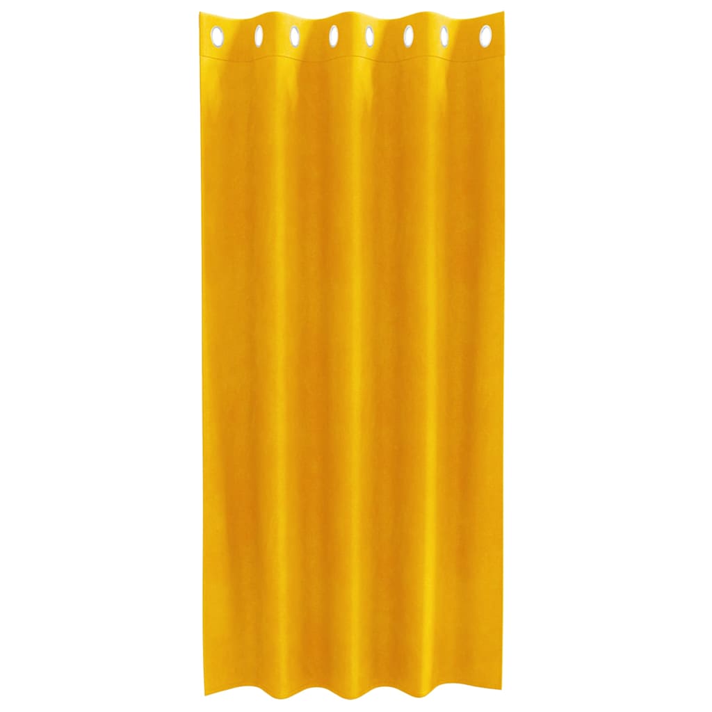 vidaXL Κουρτίνες 2 pcs Χαμομηλί κίτρινο 140 x 175 cm Βελούδο
