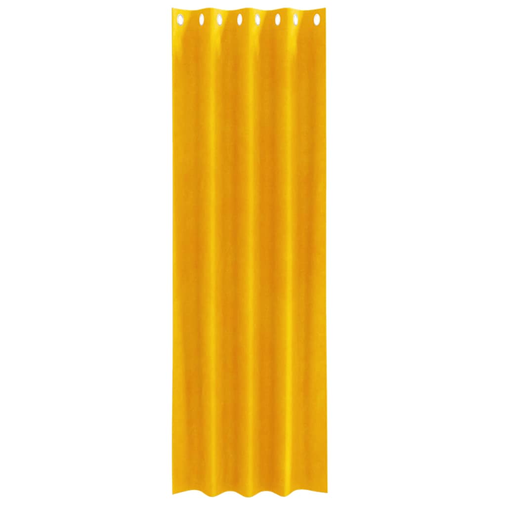 vidaXL Κουρτίνες 2 pcs Χαμομηλί κίτρινο 140 x 225 cm Βελούδο