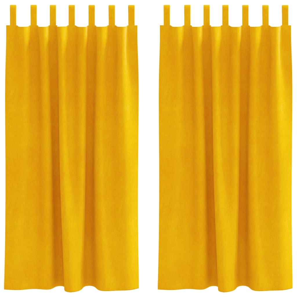 vidaXL Κουρτίνες 2 pcs Χαμομηλί κίτρινο 140 x 175 cm Βελούδο