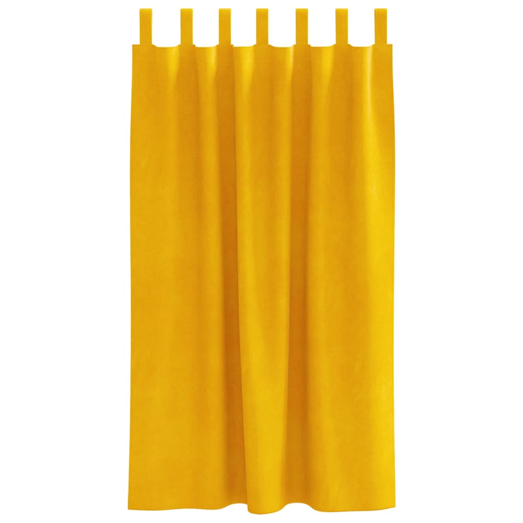 vidaXL Κουρτίνες 2 pcs Χαμομηλί κίτρινο 140 x 175 cm Βελούδο