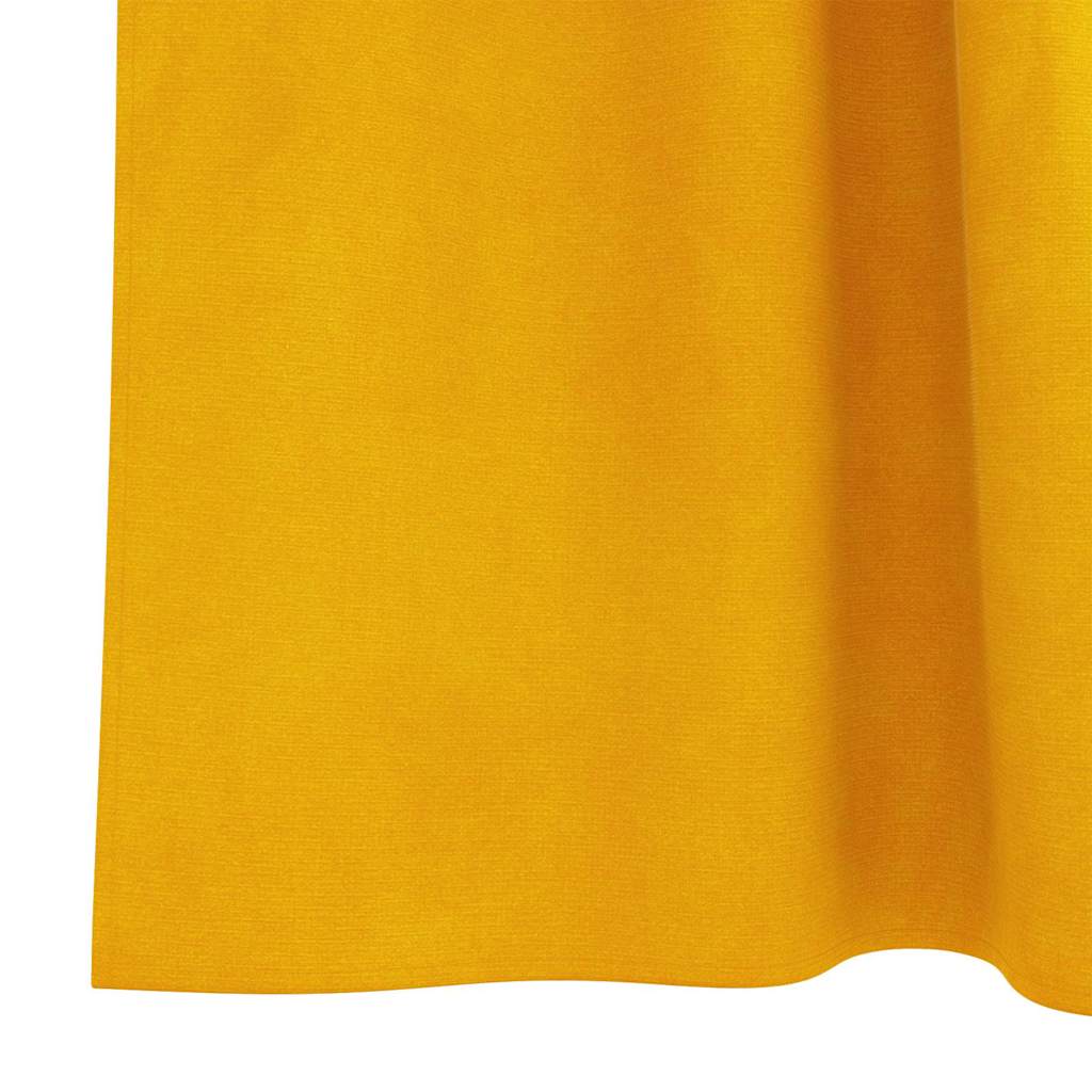 vidaXL Κουρτίνες 2 pcs κίτρινο μουσταρδί 140 x 245 cm Βελούδο