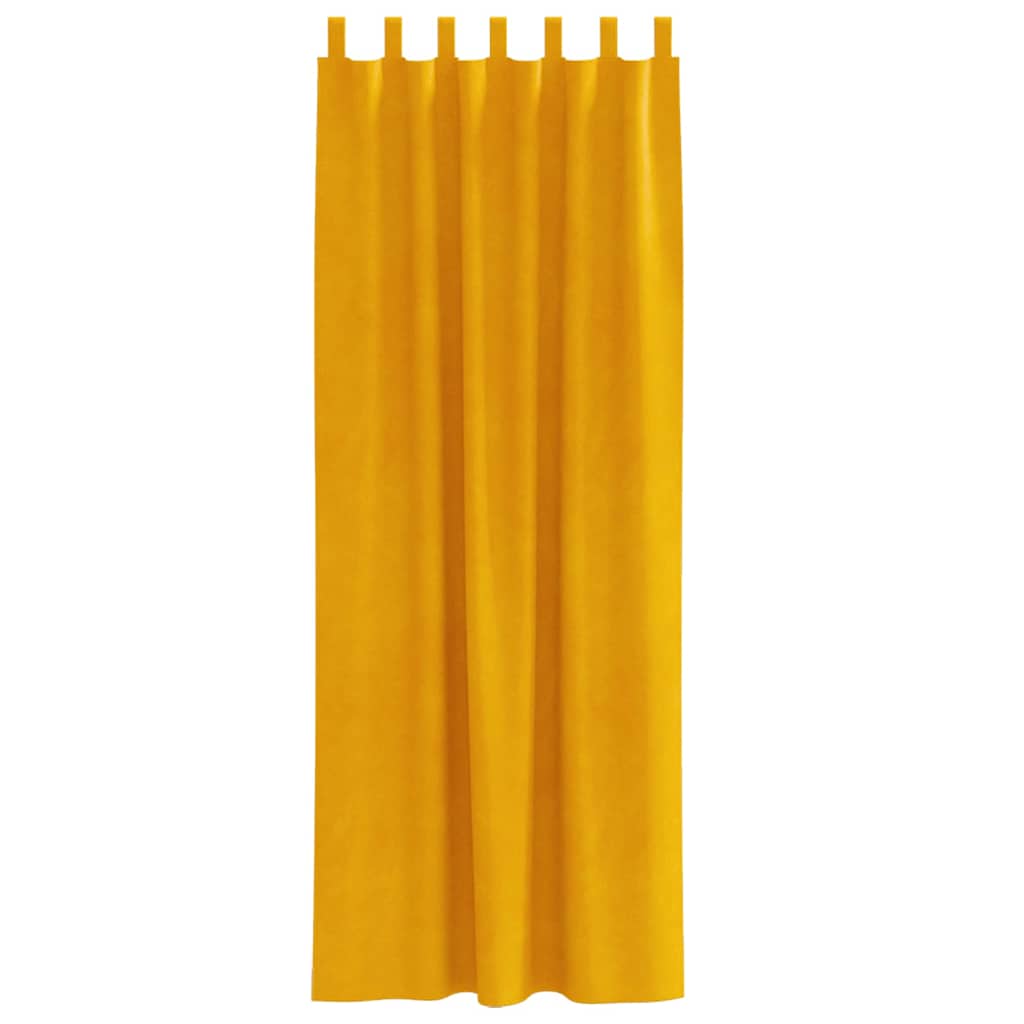 vidaXL Κουρτίνες 2 pcs κίτρινο μουσταρδί 140 x 245 cm Βελούδο