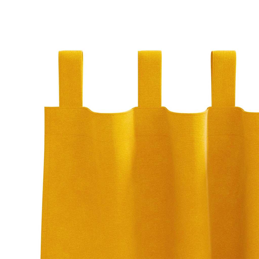 vidaXL Κουρτίνες 2 pcs κίτρινο μουσταρδί 140 x 260 cm Βελούδο
