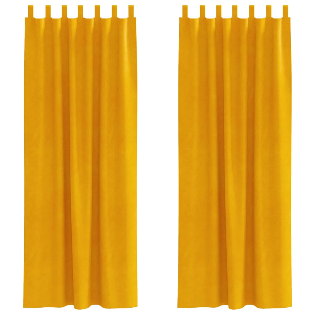vidaXL Κουρτίνες 2 pcs κίτρινο μουσταρδί 140 x 260 cm Βελούδο