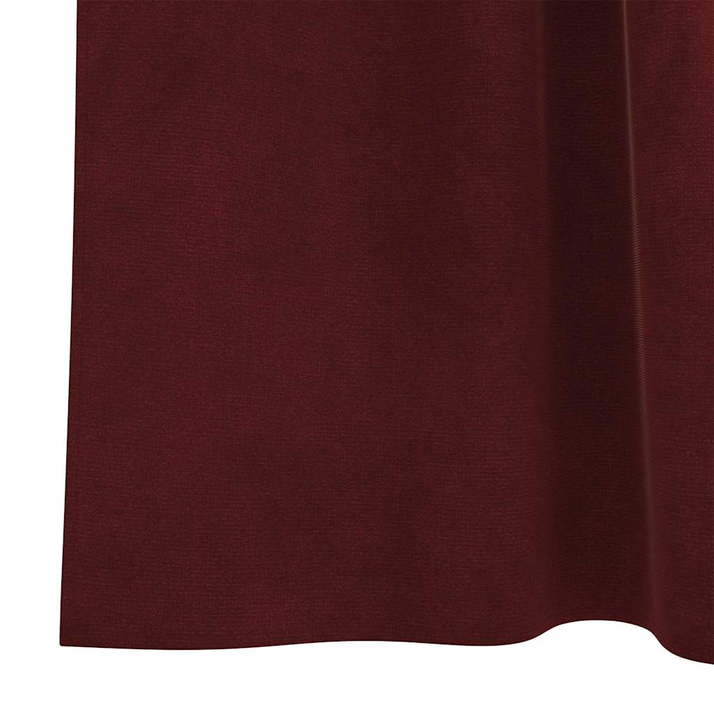 vidaXL Κουρτίνες με κουρτίνες 2 pcs Μπορντό 140 x 140 cm Βελούδο