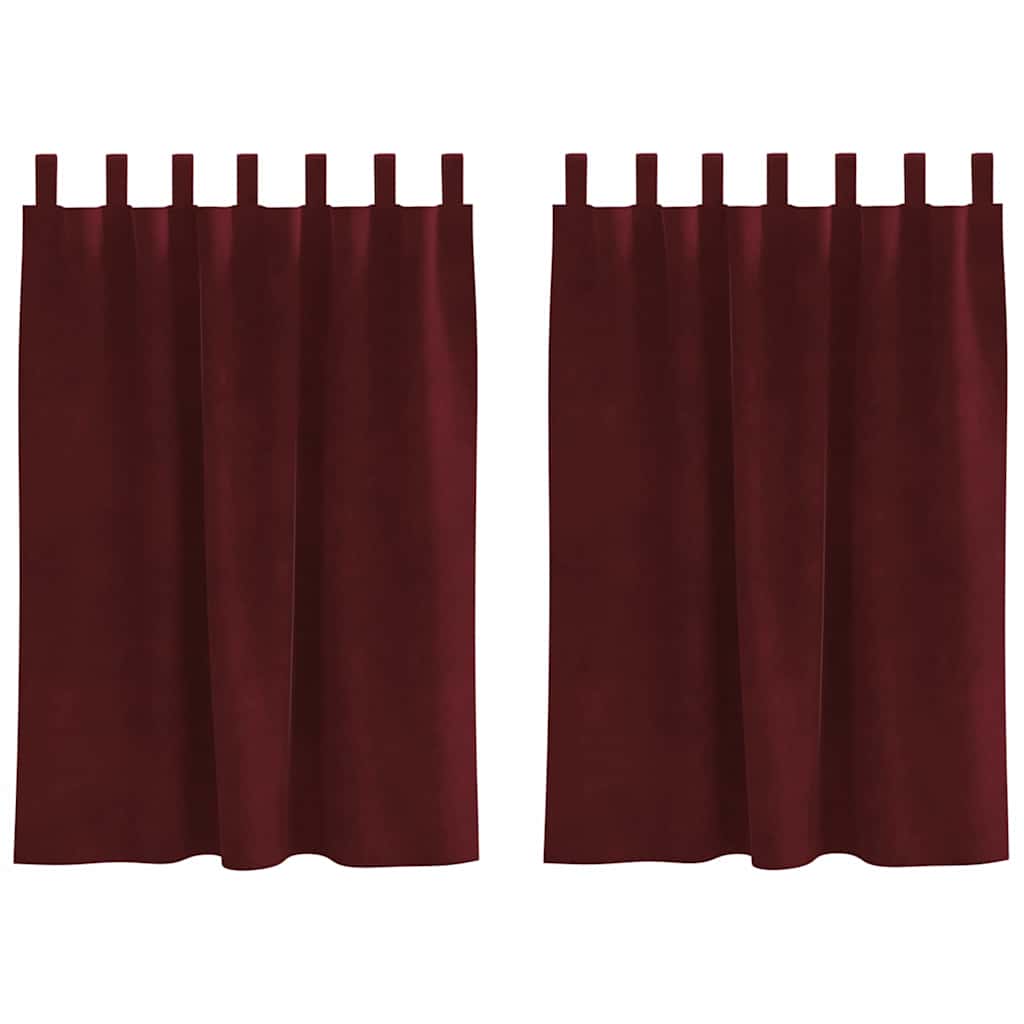 vidaXL Κουρτίνες με κουρτίνες 2 pcs Μπορντό 140 x 140 cm Βελούδο