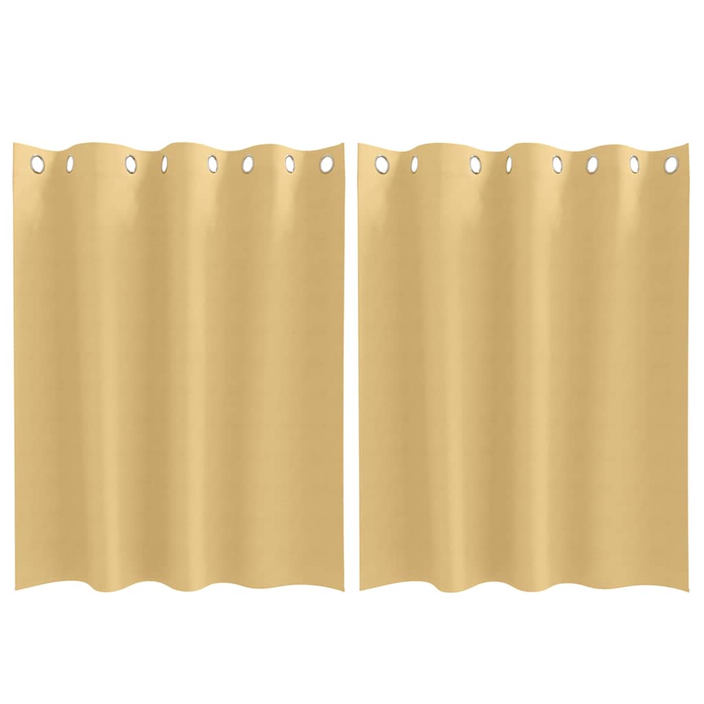 vidaXL Κουρτίνες με κουρτίνες 2 pcs Μπεζ 140 x 140 cm Πολυεστέρας