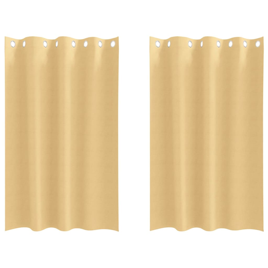 vidaXL Κουρτίνες με κουρτίνες 2 pcs Μπεζ 175 x 140 εκ. Πολυεστέρας