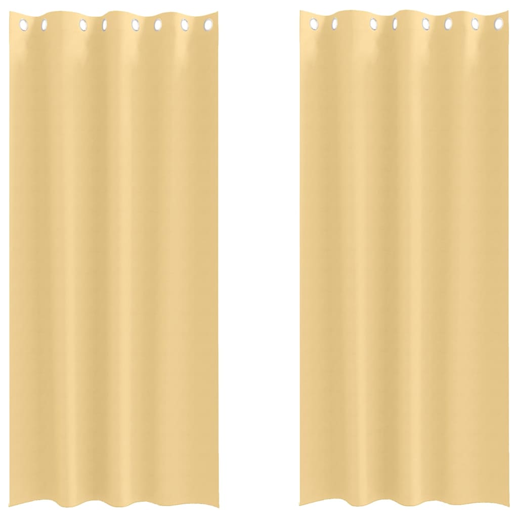 vidaXL Κουρτίνες με κουρτίνες 2 pcs Μπεζ 245 x 140 εκ. Πολυεστέρας